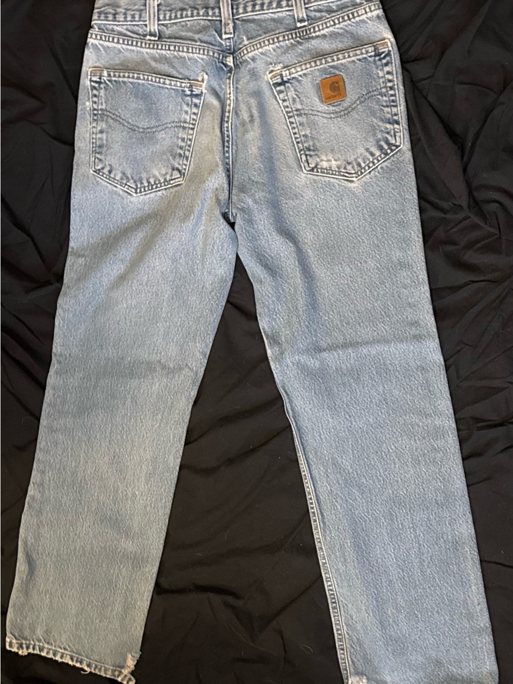Carhartt Jeans Mens 32x29 Relaxed Fit Light Wash Denim Workwear Distressed